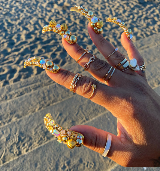 “Baubles & Baguettes” Curved Press On Nails